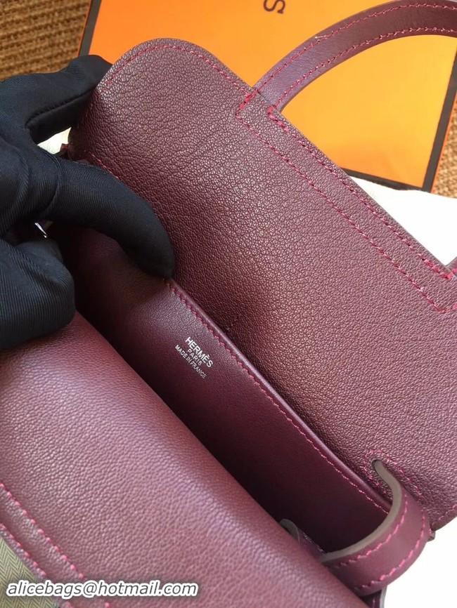 Luxury Hermes Original Halzan mini bag H069523 bordeaux