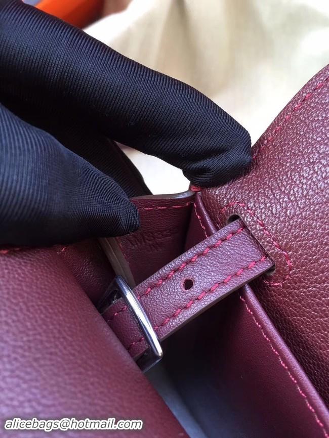 Luxury Hermes Original Halzan mini bag H069523 bordeaux