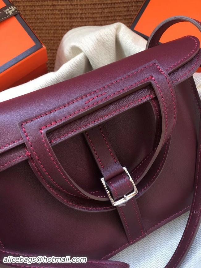 Luxury Hermes Original Halzan mini bag H069523 bordeaux