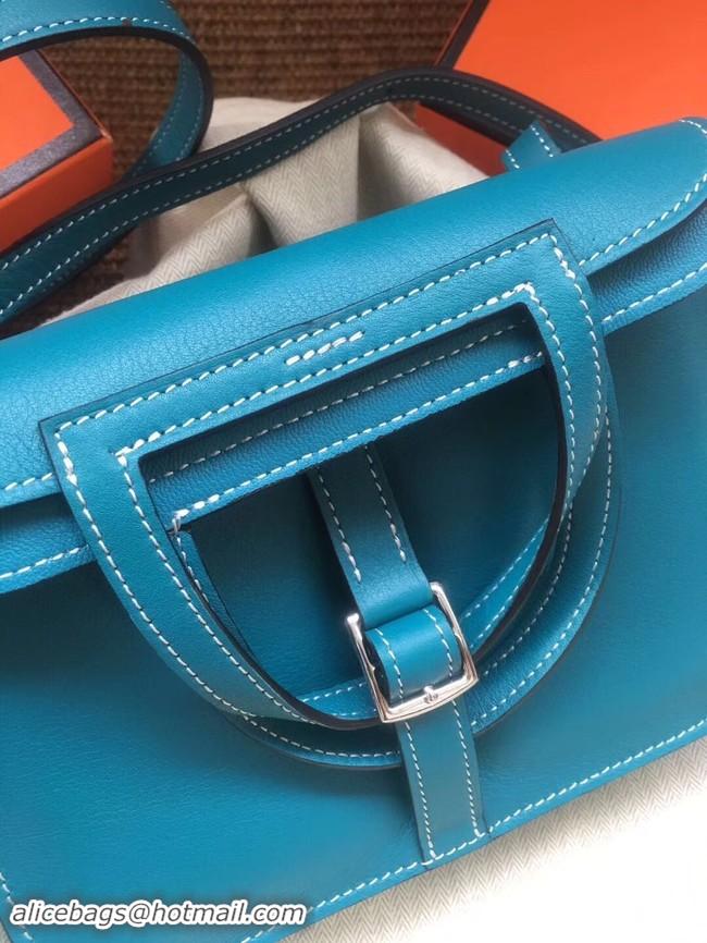 Good Taste Hermes Original Halzan mini bag H069523 bleu zanzibar