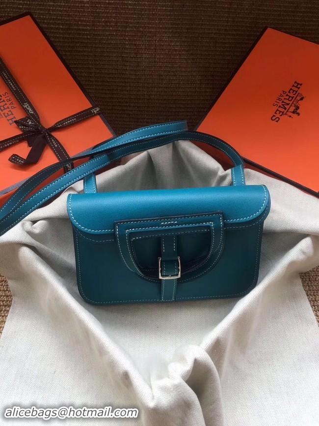 Good Taste Hermes Original Halzan mini bag H069523 bleu zanzibar