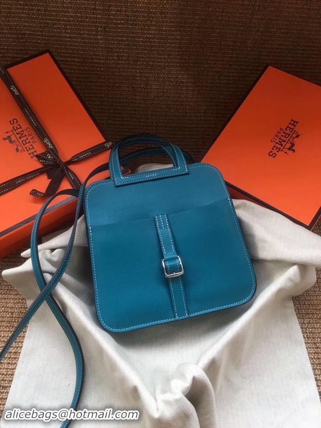 Good Taste Hermes Original Halzan mini bag H069523 bleu zanzibar