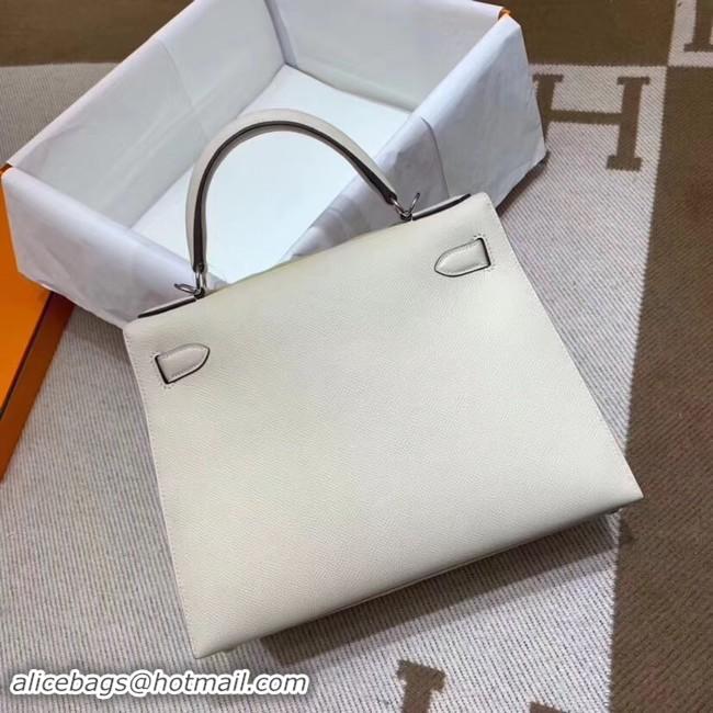 Sophisticated Hermes Kelly 28cm Shoulder Bags Epsom Leather KL28 creamy-white