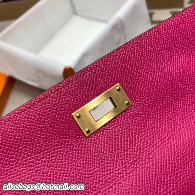 Classic Hermes Kelly 28cm Shoulder Bags Epsom Leather KL28 Plum red&purple