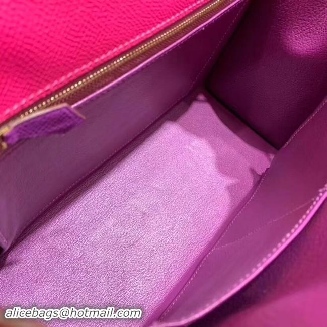 Classic Hermes Kelly 28cm Shoulder Bags Epsom Leather KL28 Plum red&purple