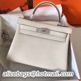 Stylish Hermes original Togo leather kelly bag KL32 cream