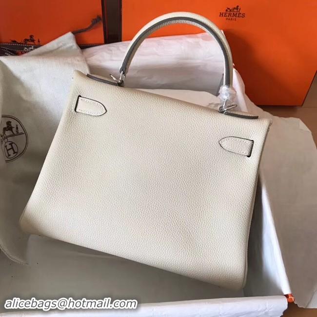 Stylish Hermes original Togo leather kelly bag KL32 cream