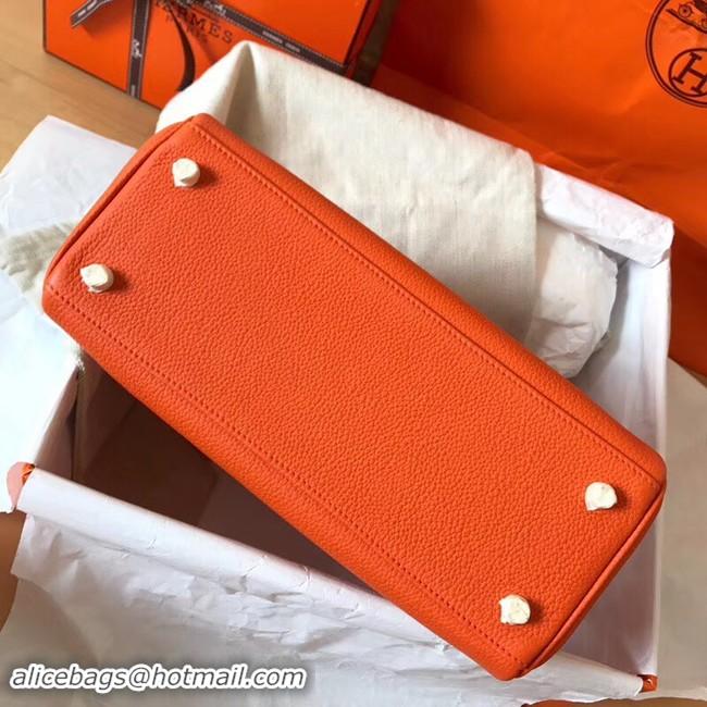 Luxury Hermes original Togo leather kelly bag KL32 orange