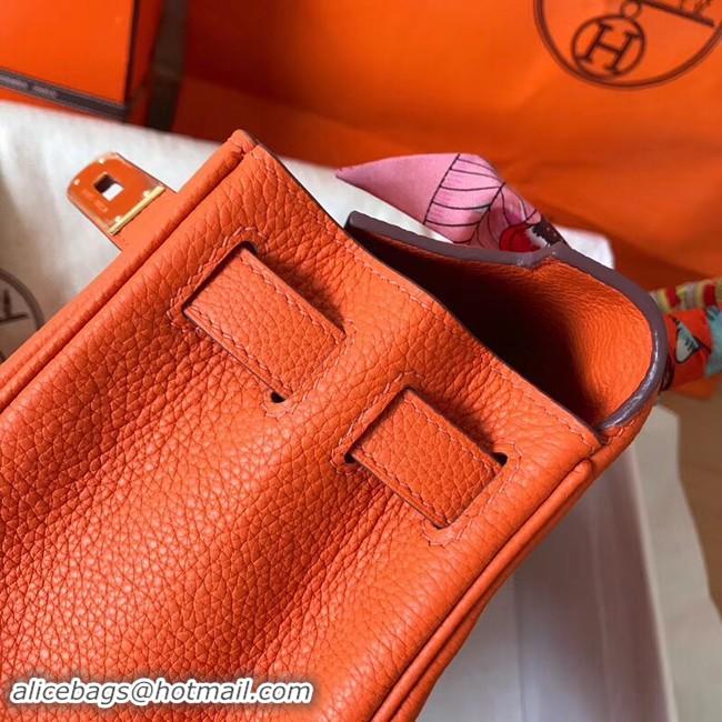 Luxury Hermes original Togo leather kelly bag KL32 orange