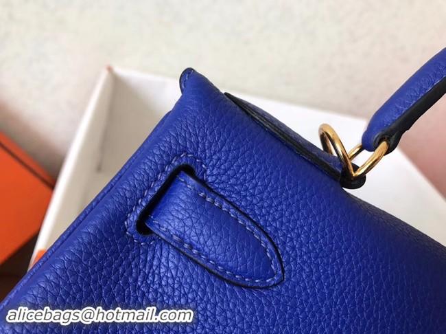 Discount Hermes original Togo leather kelly bag KL32 blue