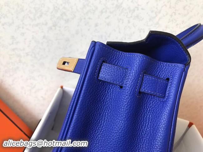 Discount Hermes original Togo leather kelly bag KL32 blue