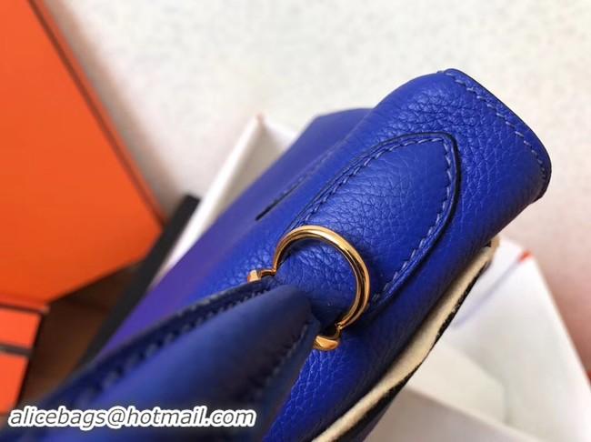 Discount Hermes original Togo leather kelly bag KL32 blue