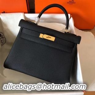 Classic Hermes original Togo leather kelly bag KL32 black