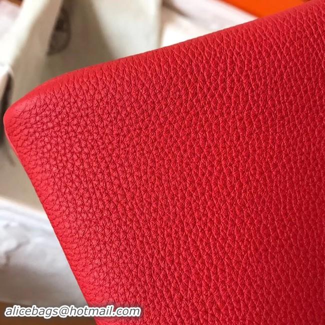 Discounts Hermes original Togo leather kelly bag KL32 red