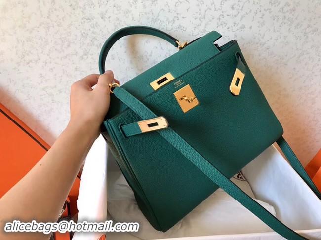 Classic Hot Hermes original Togo leather kelly bag KL32 green