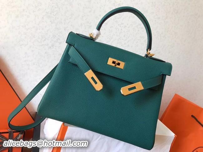 Classic Hot Hermes original Togo leather kelly bag KL32 green