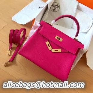 Fashion Hermes original Togo leather kelly bag KL32 rose