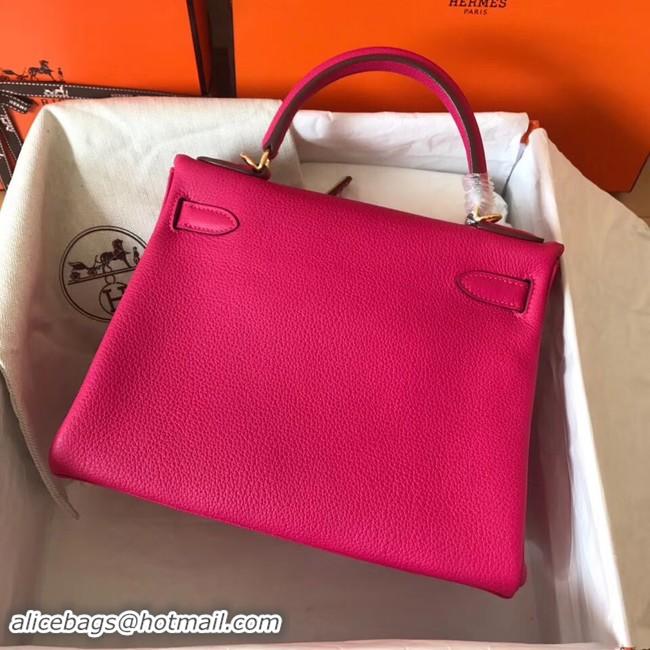 Fashion Hermes original Togo leather kelly bag KL32 rose