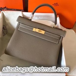 Low Price Hermes original Togo leather kelly bag KL32 dark grey