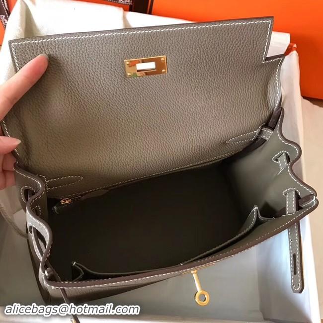 Low Price Hermes original Togo leather kelly bag KL32 dark grey