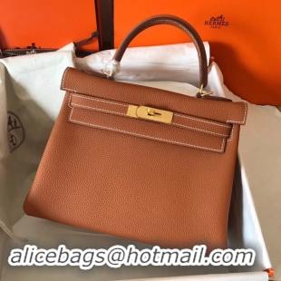 Shop Cheap Hermes original Togo leather kelly bag KL32 brown