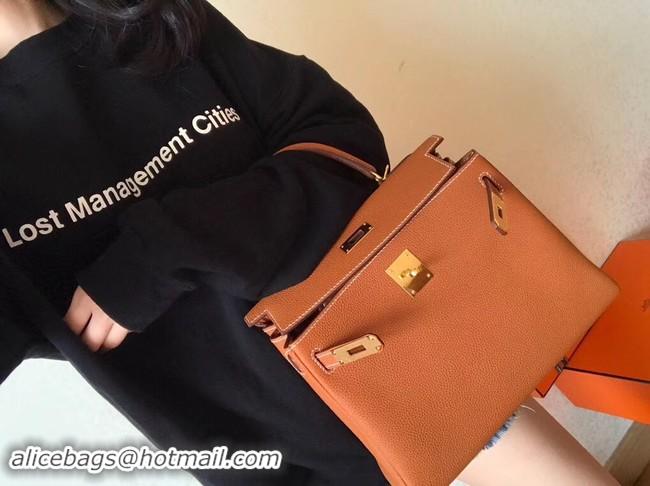 Shop Cheap Hermes original Togo leather kelly bag KL32 brown