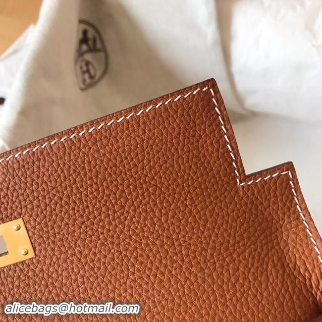 Shop Cheap Hermes original Togo leather kelly bag KL32 brown