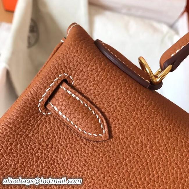 Shop Cheap Hermes original Togo leather kelly bag KL32 brown