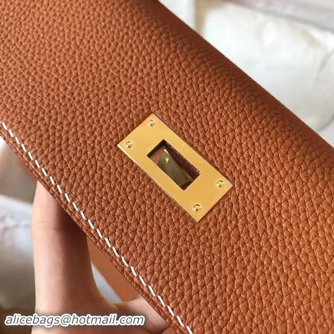 Shop Cheap Hermes original Togo leather kelly bag KL32 brown