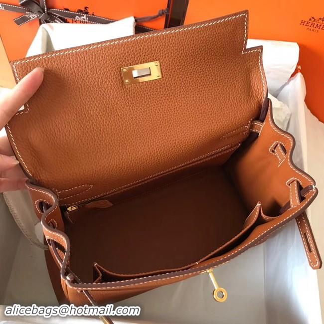 Shop Cheap Hermes original Togo leather kelly bag KL32 brown