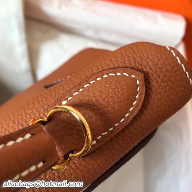 Shop Cheap Hermes original Togo leather kelly bag KL32 brown