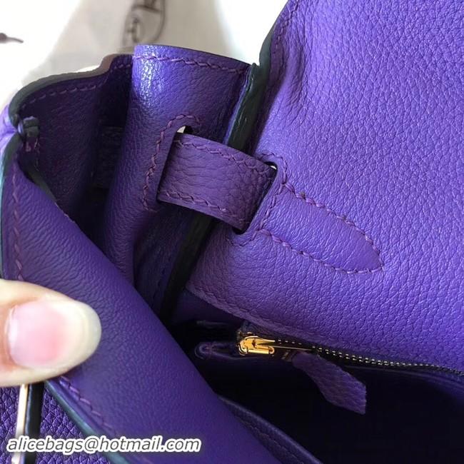 Sophisticated Hermes original Togo leather kelly bag KL32 purple