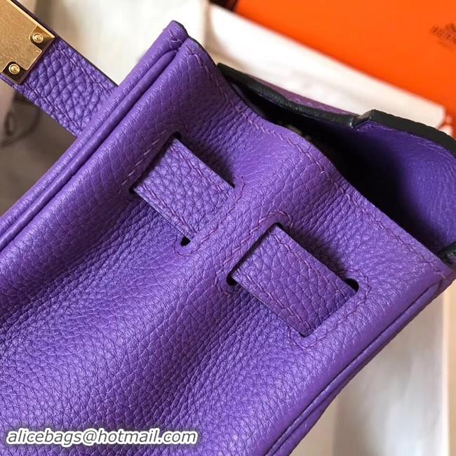 Sophisticated Hermes original Togo leather kelly bag KL32 purple