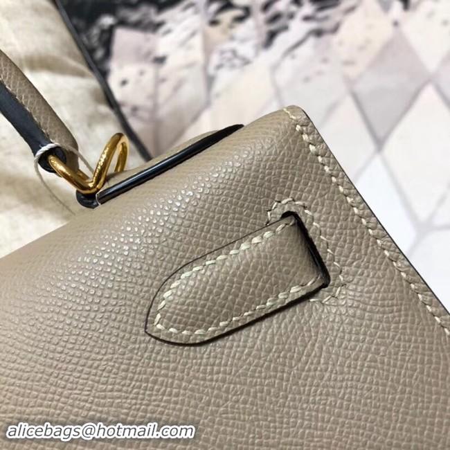 Perfect Hermes original Kelly Epsom Leather KL32 grey