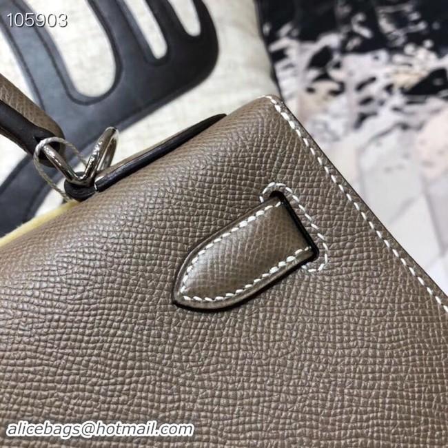 Best Price Hermes original Kelly Epsom Leather KL32 Dark Grey