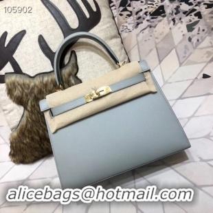 Unique Grade Hermes original Kelly Epsom Leather KL32 light blue