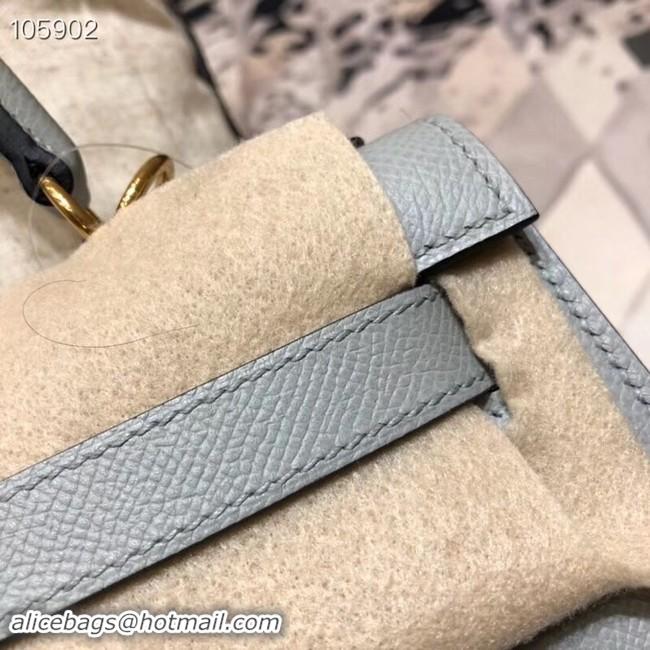 Unique Grade Hermes original Kelly Epsom Leather KL32 light blue