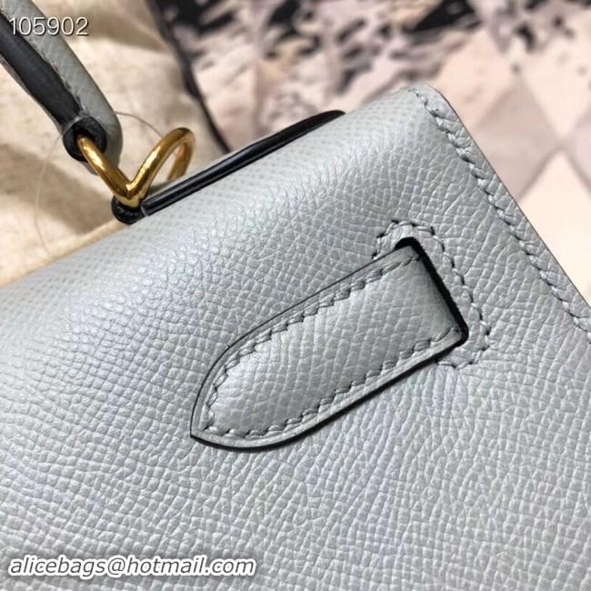 Unique Grade Hermes original Kelly Epsom Leather KL32 light blue