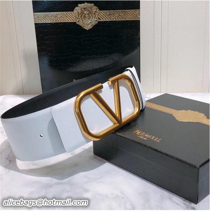 Free Shipping Discount Valentino 4cm Vlogo Belt V7469 White