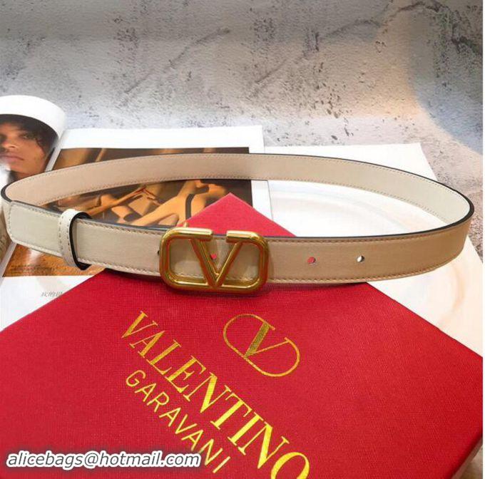 Top Quality Valentino Leather Belt V7471 White