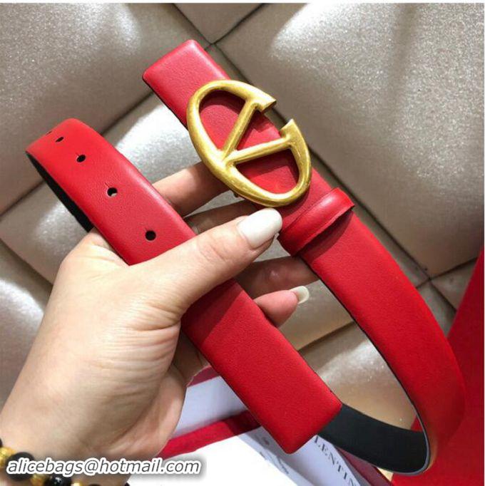 Spot Bulk Valentino Original Leather Belt V7472 Red