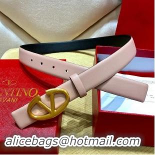 Top Quality Valentino Original Leather Belt V7472 Light Pink