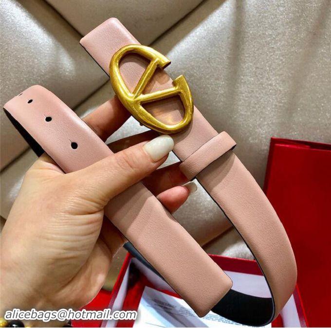 Top Quality Valentino Original Leather Belt V7472 Light Pink