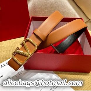 Hot Sale Valentino Original Leather VLOGO Belt V7473 Brown