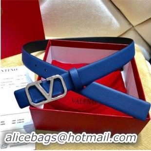 New Product Valentino Original Leather VLOGO Belt V7473 Blue