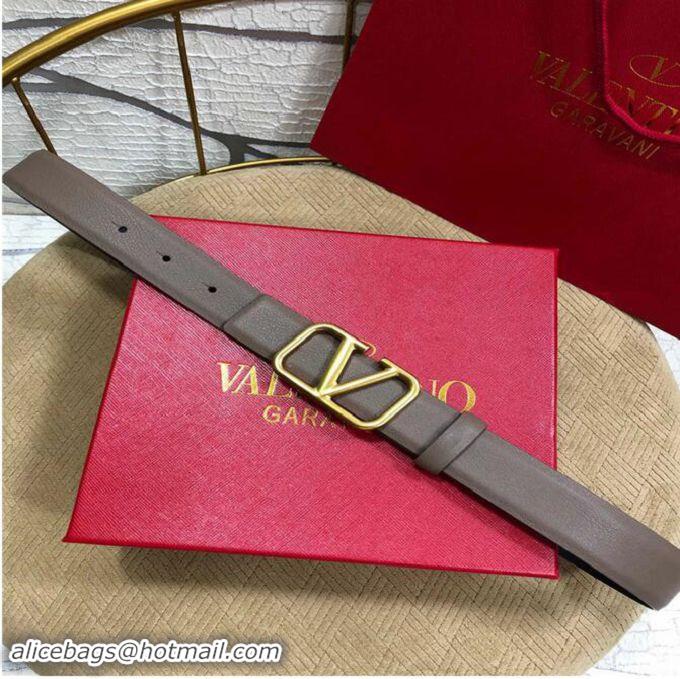 Best Price Valentino Original Leather VLOGO Belt V7473 Dark Grey