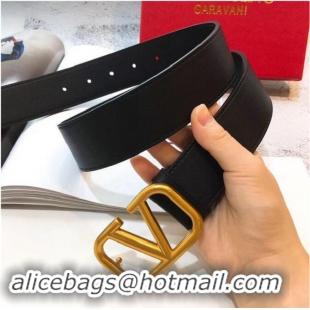 Wholesale Valentino Width 4cm Original Leather VLOGO Belt V7473 Black