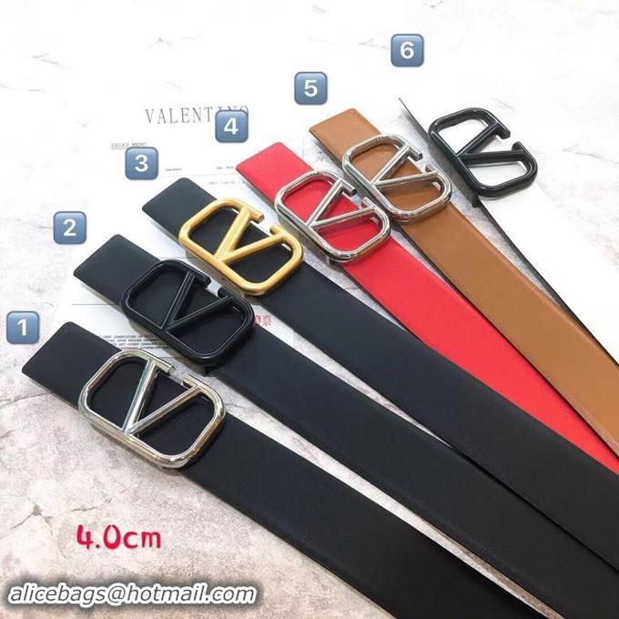 Wholesale Valentino Width 4cm Original Leather VLOGO Belt V7473 Black