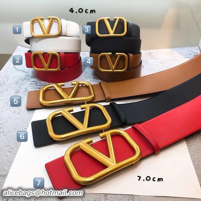 Wholesale Valentino Width 4cm Original Leather VLOGO Belt V7473 Black