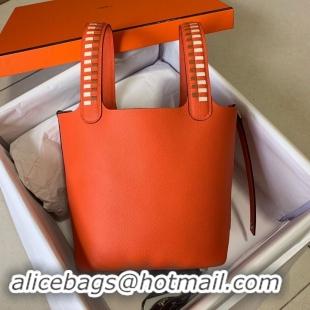 Unique Style Hermes Picotin Lock PM Taurillon Epsom Leather Orange 9809 Silver